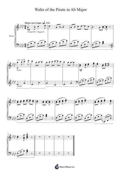 Waltz of the Pirate in Ab Major Sheet Music by Gurinder Basra-Arr.Mollkerr