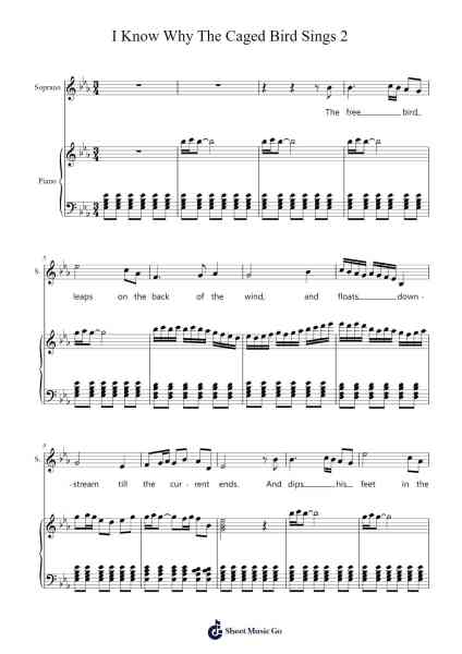 I Know Why The Caged Bird Sings 2 Sheet Music by -Arr.Nelrist Hornrias