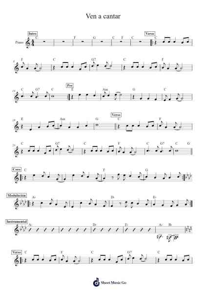 Ven a cantar Sheet Music by Jose Ramon Florez-Arr.Cookeda