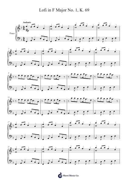 Lofi in F Major No. 1, K. 69 Sheet Music by Evan Merz-Arr.Payrusk
