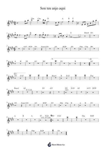 Sou teu anjo aqui Sheet Music by Dalvimar Gallo-Arr.Goldtim