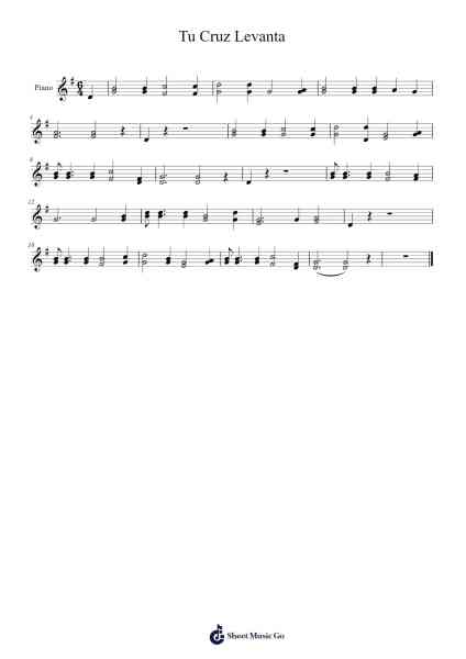 Tu Cruz Levanta Sheet Music by vania parra-Arr.Urrite