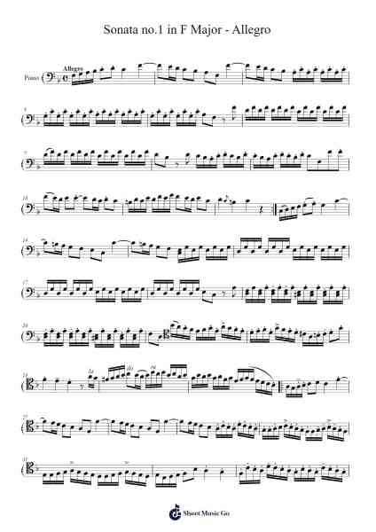 Sonata No. 1 in F Major: I. Allegro - B.Marcello Sheet Music by Benedetto Marcello-Arr.Nellvi