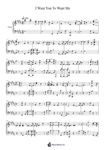 I Want You To Want Me Sheet Music by -Arr.Saxroy