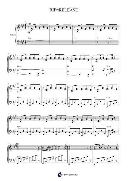 RIP=RELEASE Sheet Music by minato (Ryuusei-P)-Arr.Quenram