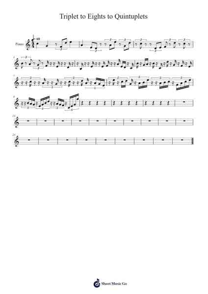 shift from triplet into eights into quintuplets Sheet Music by Composer-Arr.Mewyatt