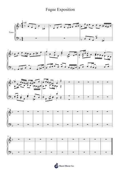 Fugue Exposition Sheet Music by Brandon Wu-Arr.Putess Cranenions