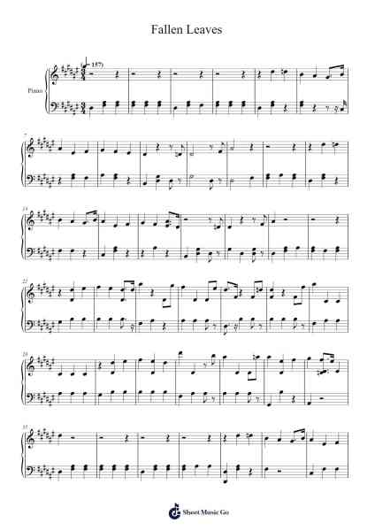 Fallen Leaves Sheet Music by tigr1620-Arr.Rooryl Petnoel