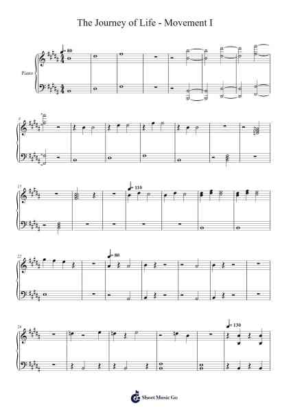 The Journey of Life - Movement I 樂譜由 Lucas Redwood - 編曲 Dwightbright