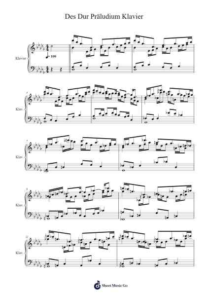 Prelude in D-flat Major for Piano, No. 15, Op. 28 "Raindrop" Sheet Music by Spenvice-Arr.Lespenn