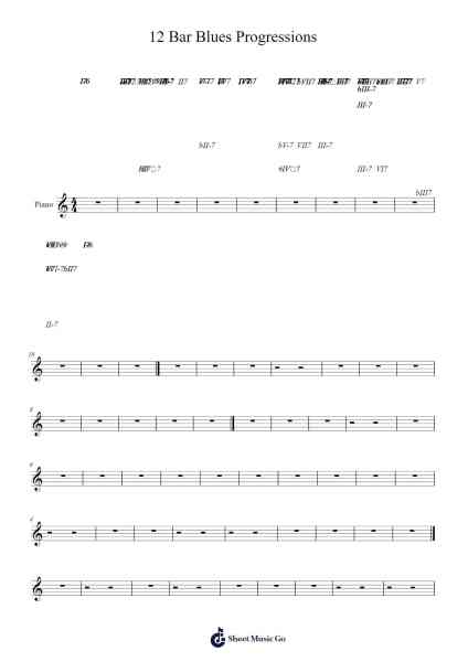 12 Bar Blues Progressions 樂譜由 undefined - 編曲 Crichriet Hawreen
