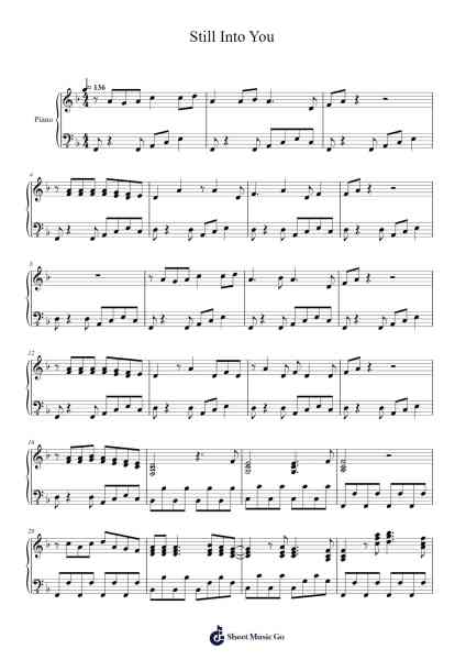 Still Into You Sheet Music by Paramore-Arr.Bulgy Boylebaird