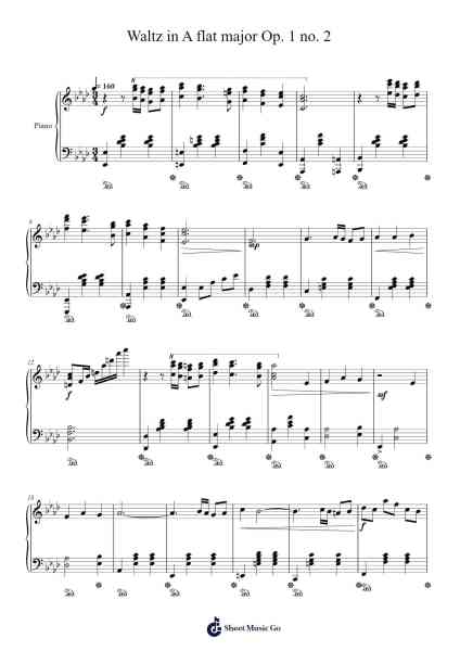 Waltz in A-flat Major, Op. 1, No. 2 Sheet Music by Ian Lee-Arr.Scripla Brookfe
