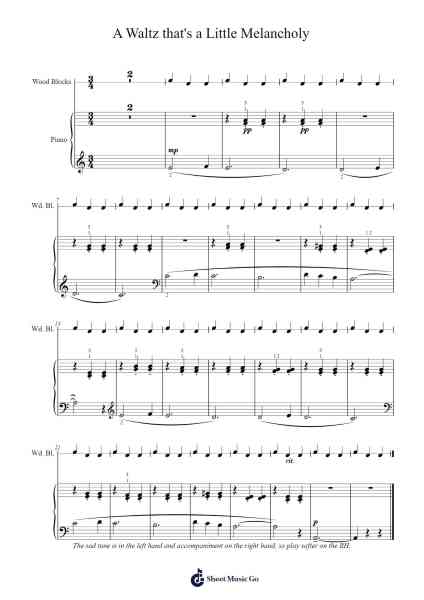 A Waltz that's a Little Melancholy Sheet Music by Ruth Schonthal-Arr.Fanold Moulmar