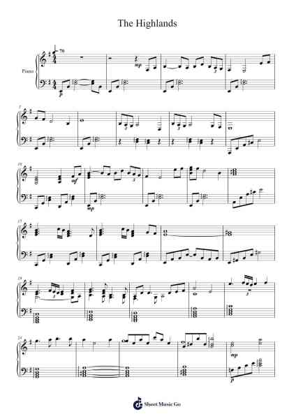 The Highlands Sheet Music by Yasunori Nishiki-Arr.Pojudd Sheishua