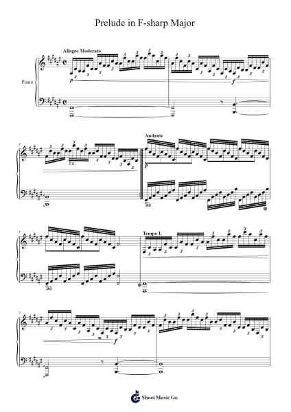 Prelude in F-sharp Major Sheet Music by Brandon Cook-Arr.Annnat Keclair
