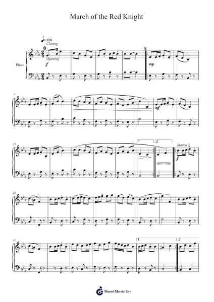 March of the Red Knight Sheet Music by Samuel Lee-Arr.Montbrook