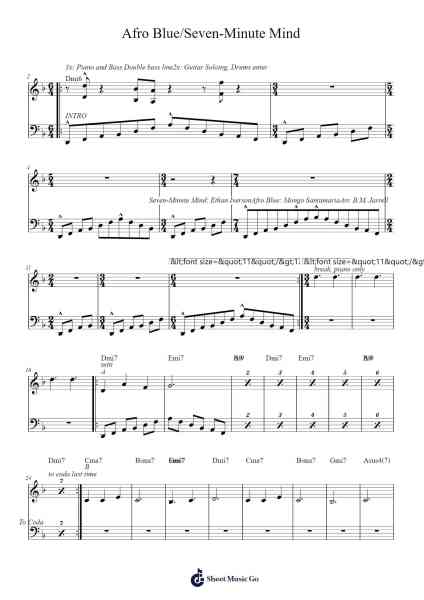 Afro Blue/Seven-Minute Mind 樂譜由  - 編曲 Cromflower Raeck