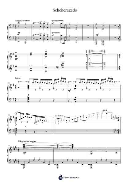 Scheherazade Sheet Music by Nikolai Rimsky-Korsakov-Arr.Copclife Hudvan