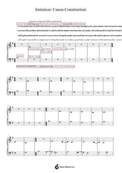 Imitation: Canon Construction Sheet Music by Popthus-Arr.Leamorse Tayh