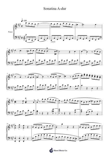 Sonatina in A Major, Op. Posth. 1 Sheet Music by Krzysztof Górny-Arr.Make