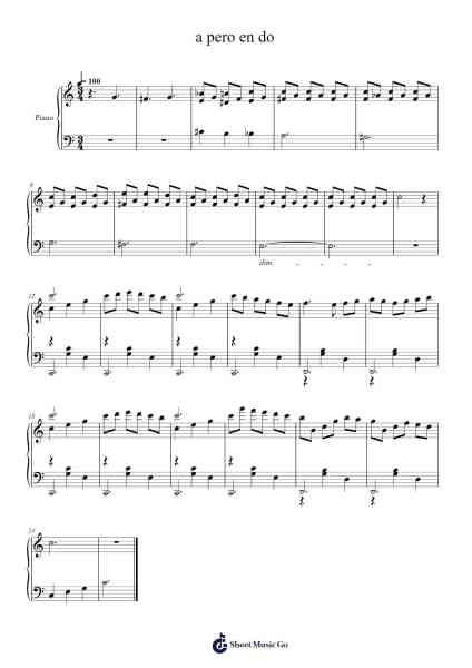a pero en do Sheet Music by riasedeldiner-Arr.Jesret
