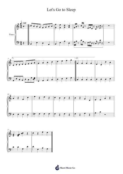 Let's Go to Sleep Sheet Music by Terphia-Arr.Greengrant Darvice