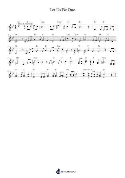 Let Us Be One Sheet Music by Lee Yong Hyeon-Arr.Toutfey