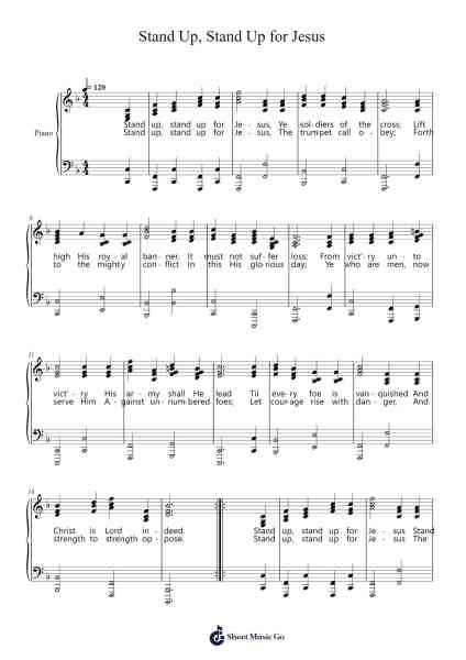 Stand Up, Stand Up for Jesus Sheet Music by Davebel-Arr.Wyli