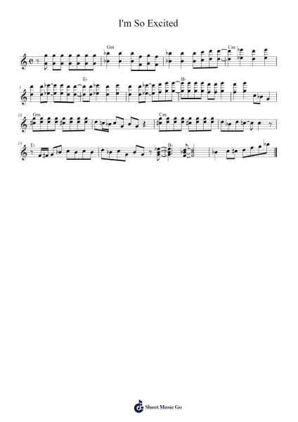 I'm So Excited Sheet Music by Unknown author-Arr.Lanhy