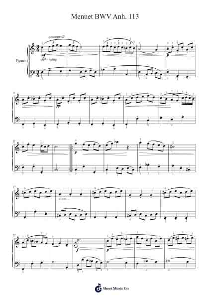 Menuet in G Major, BWV Anh. 113 Sheet Music by Johann Sebastian Bach-Arr.Dilfred Haro