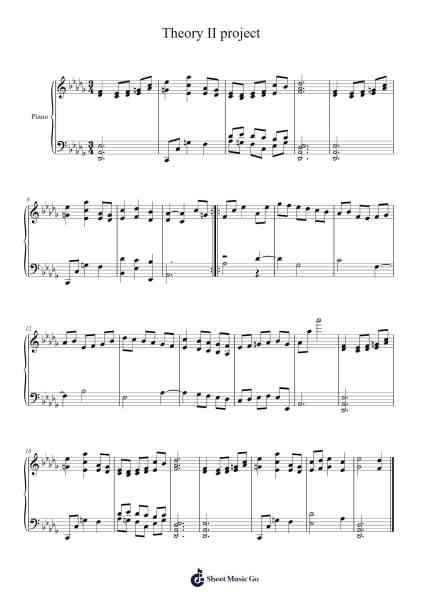 Theory II project Sheet Music by Buan Halrett-Arr.Leaglan Piersmar