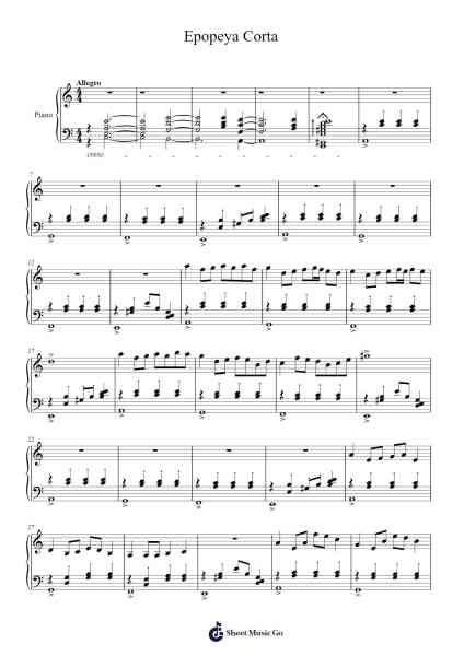 Epopeya Corta Sheet Music by Aarón Gutiérrez-Arr.Cookelus