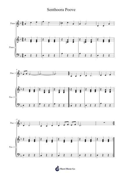 Senthoora Poove Sheet Music by Ilayaraja-Arr.Steinrett Elmen