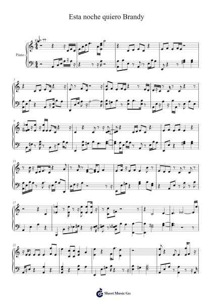 Esta noche quiero Brandy Sheet Music by Dyango-Arr.Toddgail