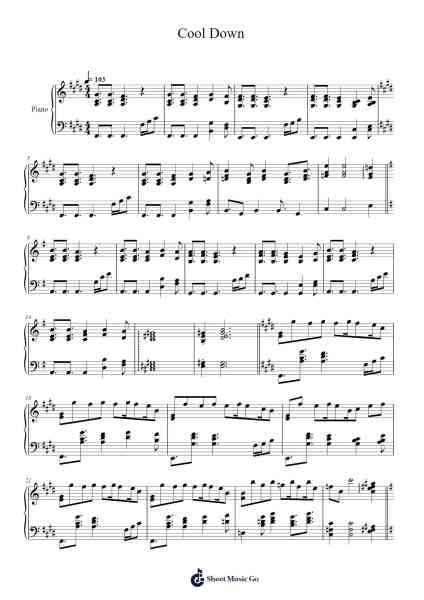 Cool Down Sheet Music by Yann Van Der Cruyssen-Arr.Milllas