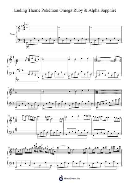 Pokémon Omega Ruby Sheet Music by Go Ichinose/Morikazu Aoki/Shota Kageyama-Arr.Jesphy Vebmons