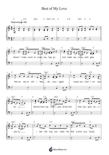 Best of My Love Sheet Music by The Emotions-Arr.Hoywoolf Lindses