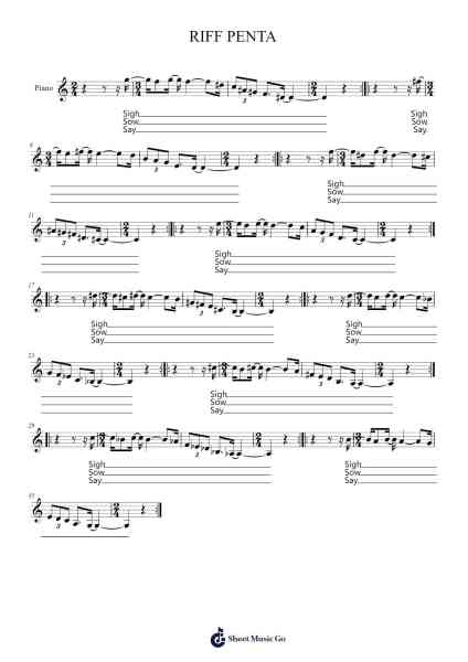 RIFF PENTA Sheet Music by Babaoo-Arr.Charjames