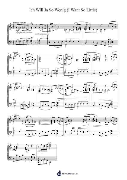 Ich Will Ja So Wenig Sheet Music by Mischa Spoliansky-Arr.Denre