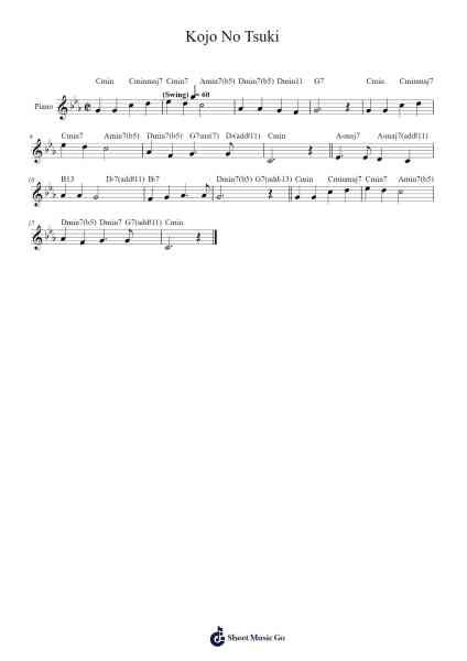 Kojo No Tsuki Sheet Music by Rentaro Taki/Thelonious Monk-Arr.Leighruth
