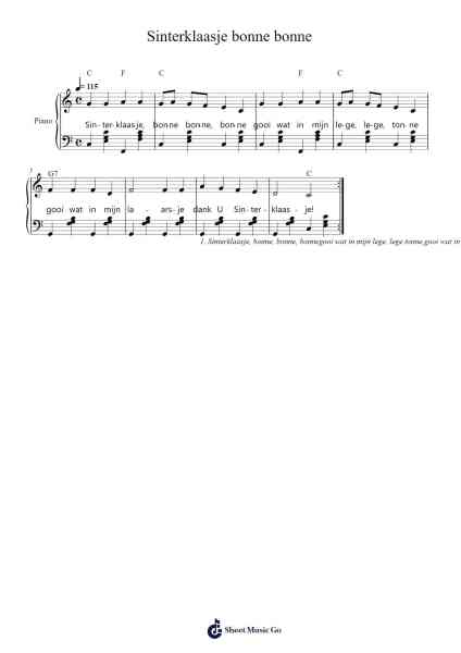Sinterklaasje bonne bonne Sheet Music by -Arr.Swinhood Ajean