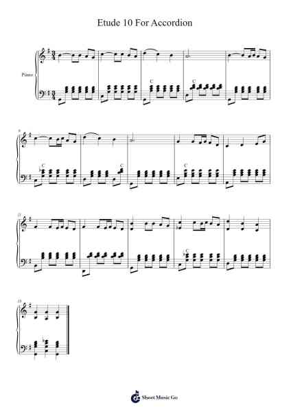 Etude 10 For Accordion Sheet Music by matthewprouty-Arr.Sigwhit Tiram