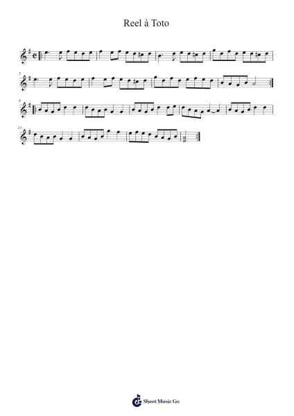 Reel à Toto 乐谱由 Unknown author - 编曲 Dwightharte Phijoyce