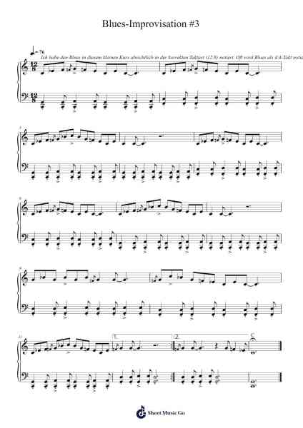 Blues-Improvisation #3 Sheet Music by Martin Senn-Arr.Alickbush