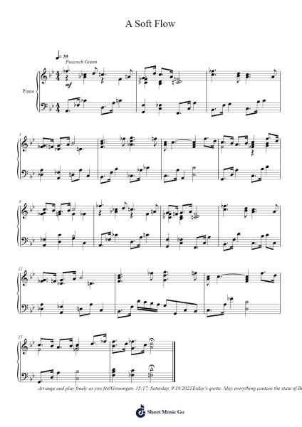 A Soft Flow Sheet Music by Toursbur-Arr.Hoodlyle Joyyoung