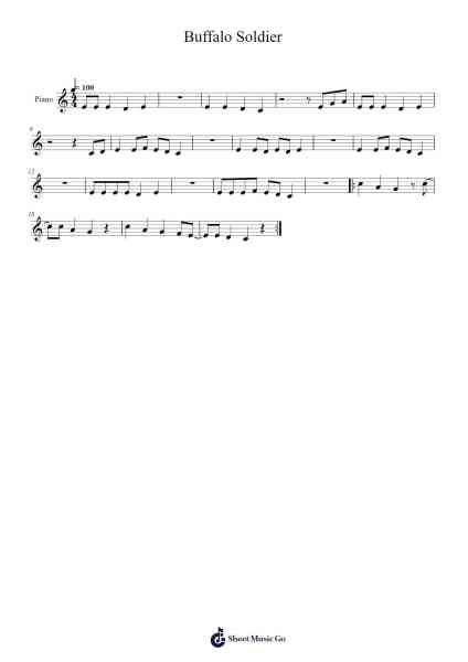 Buffalo Soldier Sheet Music by Bob Marley-Arr.Geofchael