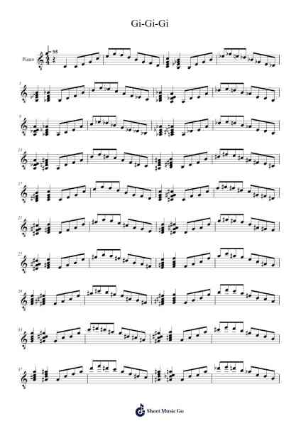 Gi-Gi-Gi Sheet Music by -Arr.Blairharte Titess