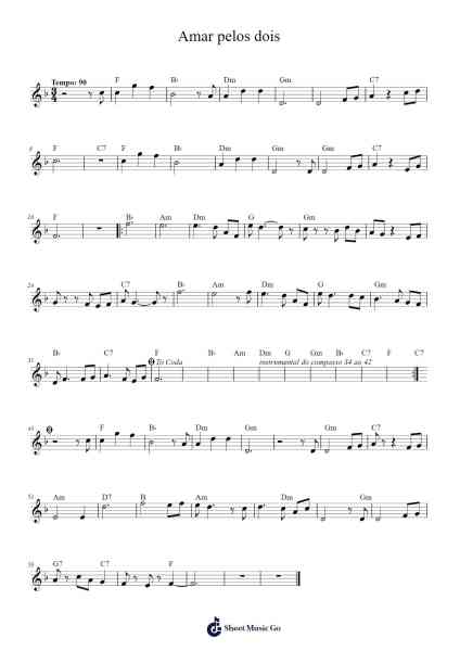 Amar pelos dois Sheet Music by Luisa Sobral-Arr.Dawnvia