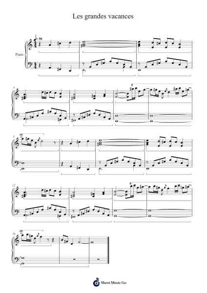 Les grandes vacances Sheet Music by Raymond Lefèvre-Arr.Joypoe Willze